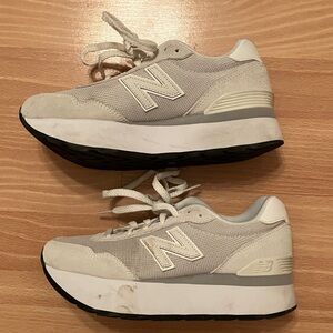 New Balance Cream and White Platform Sneakers, size 7 women’s